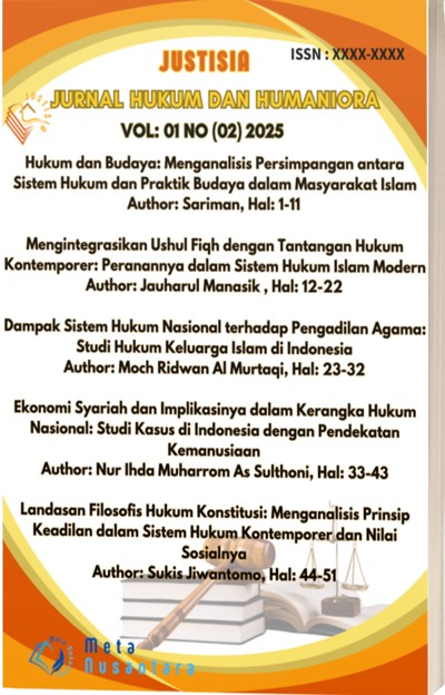 					View Vol. 1 No. 02 (2025): Justisia: Jurnal Hukum Dan Humaniora
				