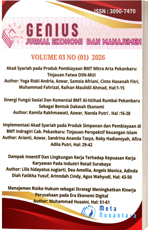					View Vol. 3 No. 01 (2026): Jenius : Jurnal Ekonomi Dan Manajemen
				